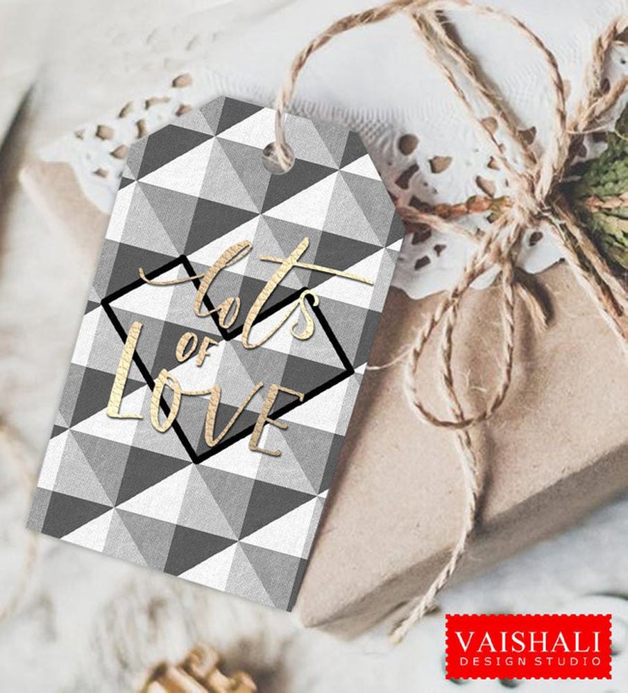 Valentine Gift Tags, Geometrical, Digital Print Download
