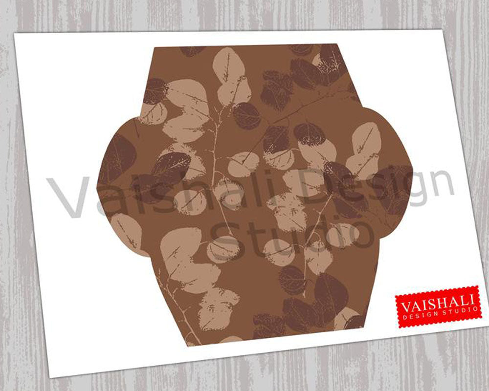 Envelope printables, wood texture and leaf pattern, template size 5.7"X3.7"
