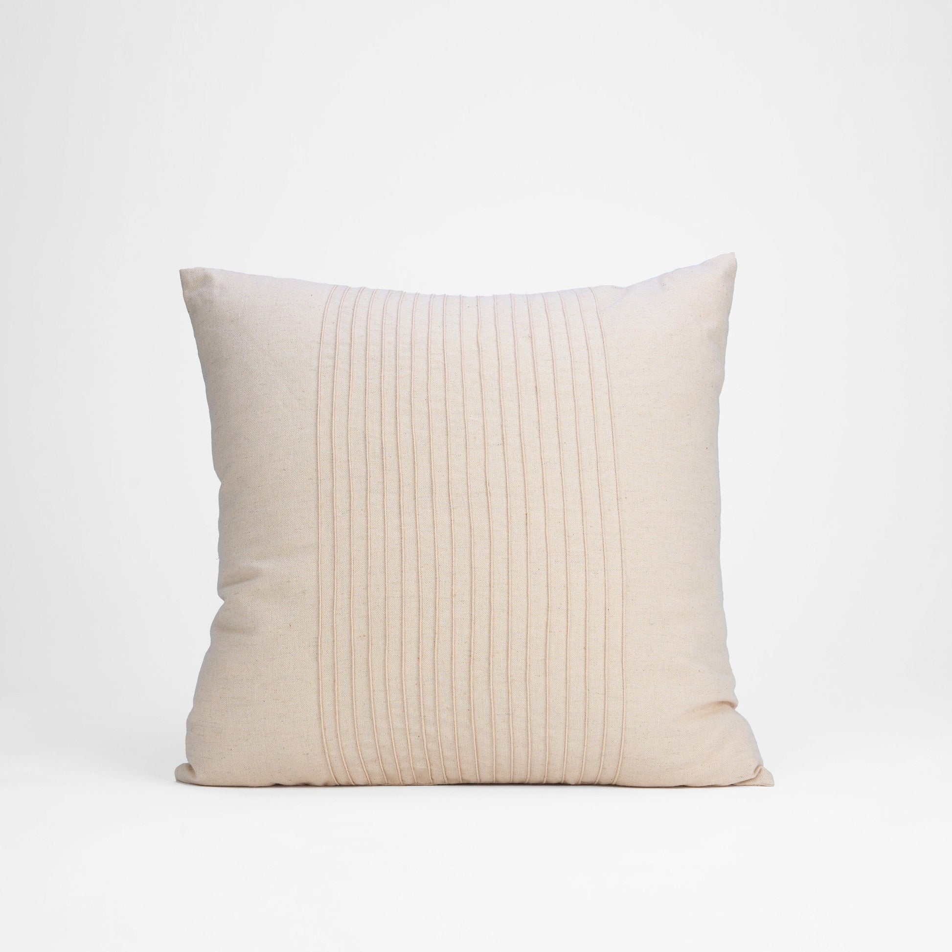 AMOUR - Solid Beige Linen Pillow cover with pin tucks, sizes available