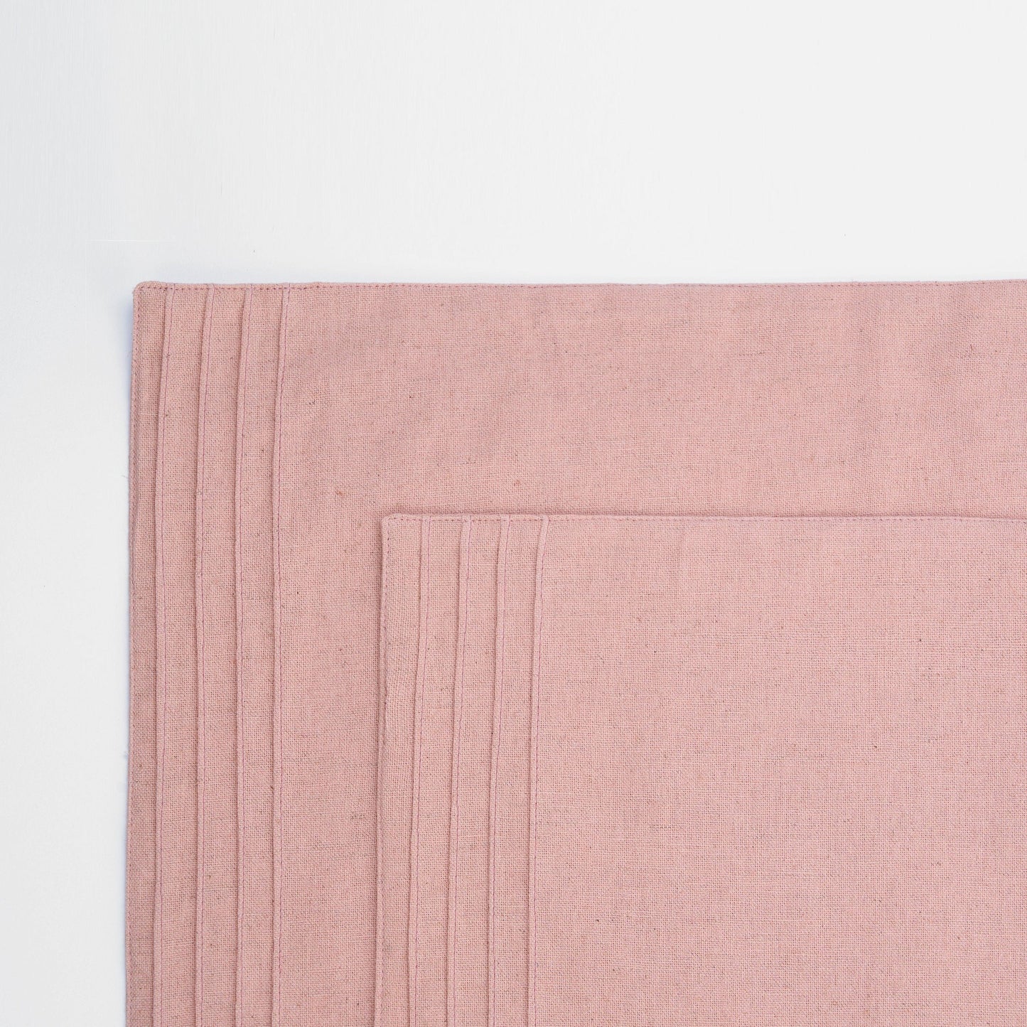 AMOUR - Solid Blush linen cotton Placemat with pintuck border, 13X19 inches