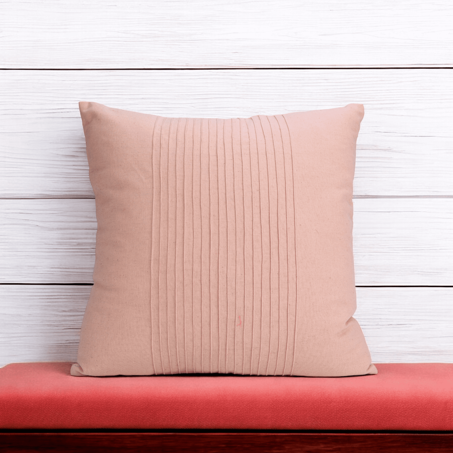 AMOUR - Solid Blush Linen Pillow cover with pin tucks, sizes available