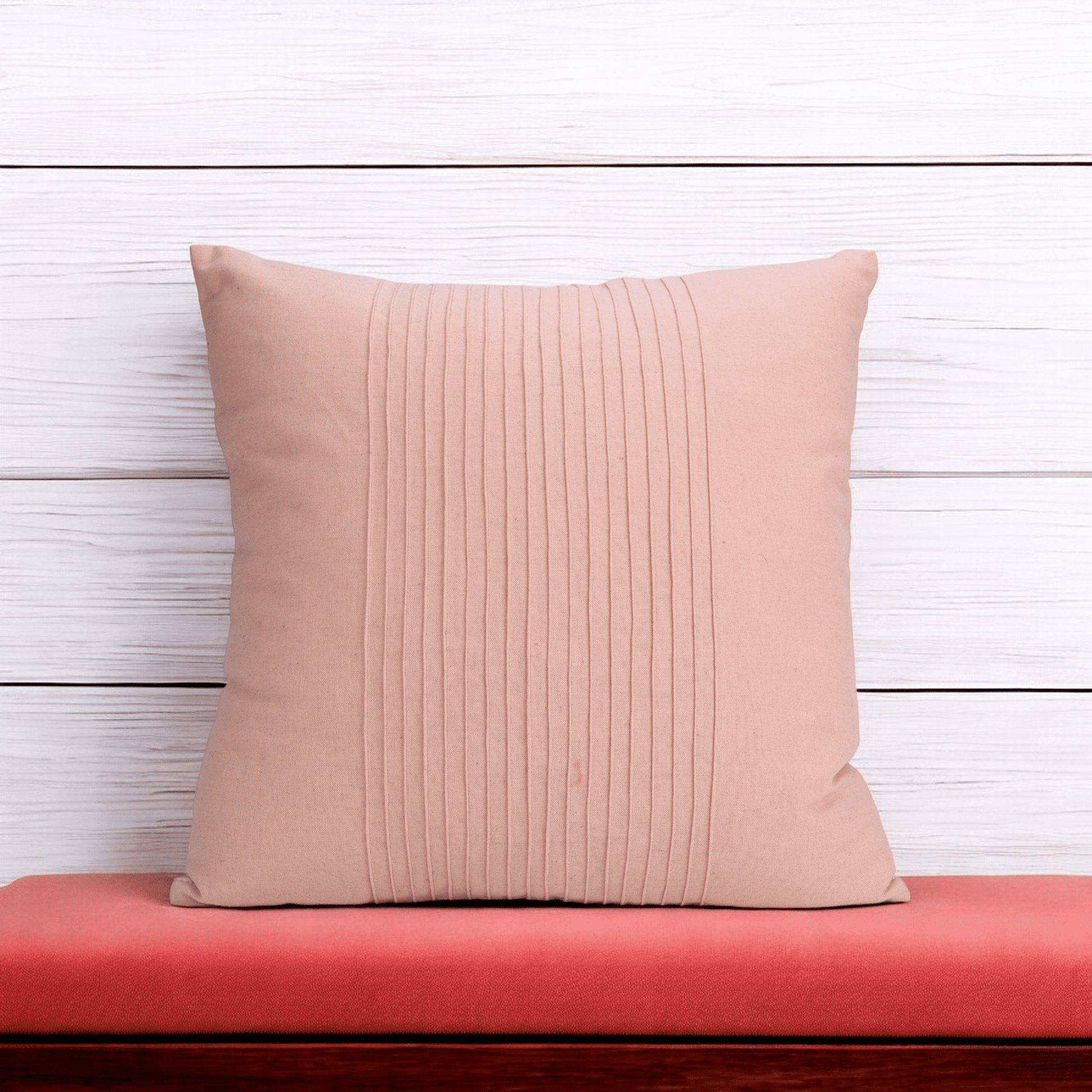 AMOUR - Solid Blush Linen Pillow cover with pin tucks, sizes available