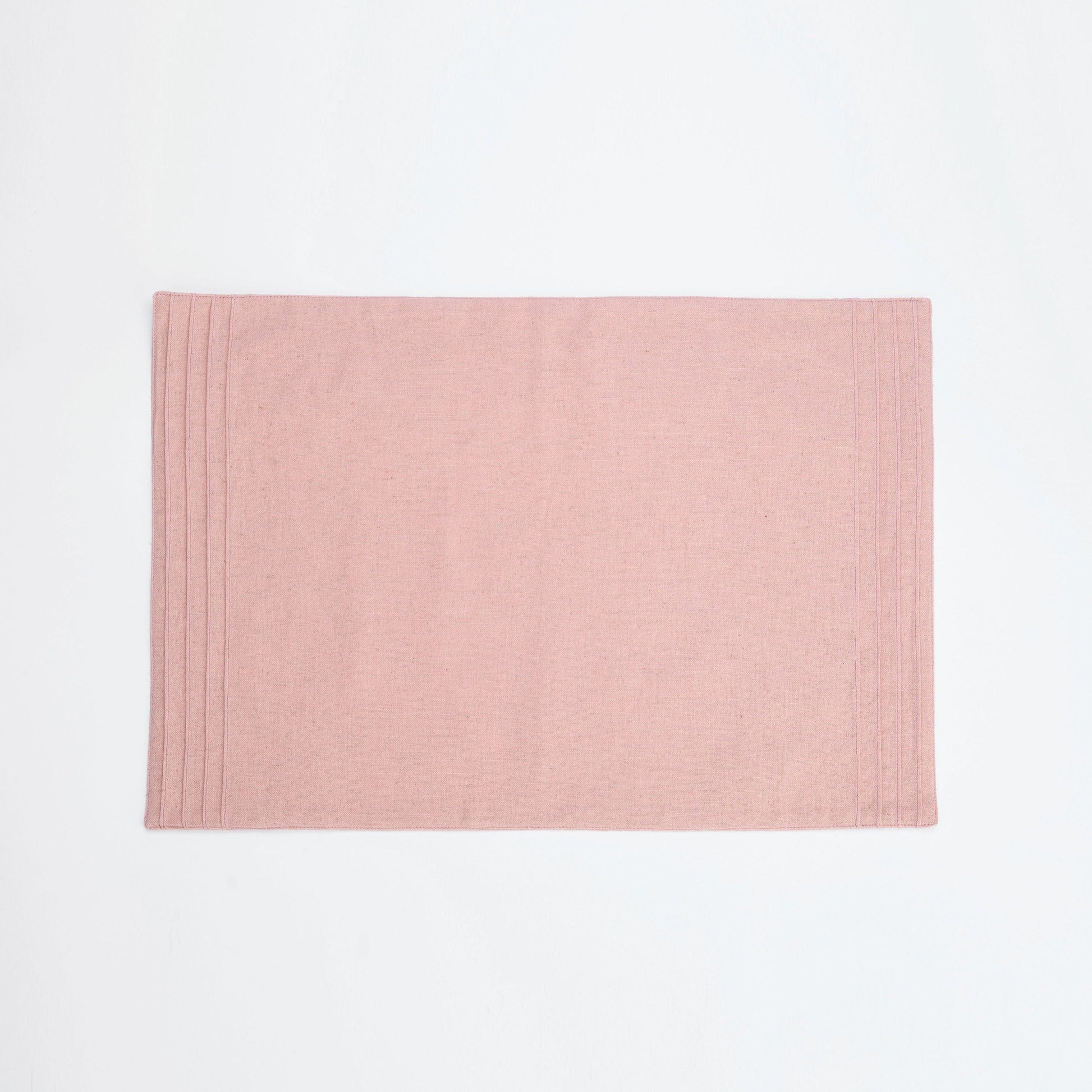 AMOUR - Solid Blush linen cotton Placemat with pintuck border, 13X19 inches