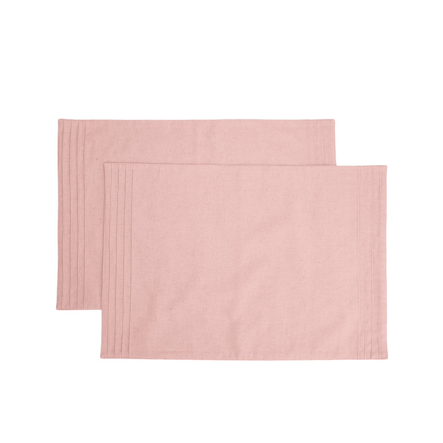 AMOUR - Solid Blush linen cotton Placemat with pintuck border, 13X19 inches