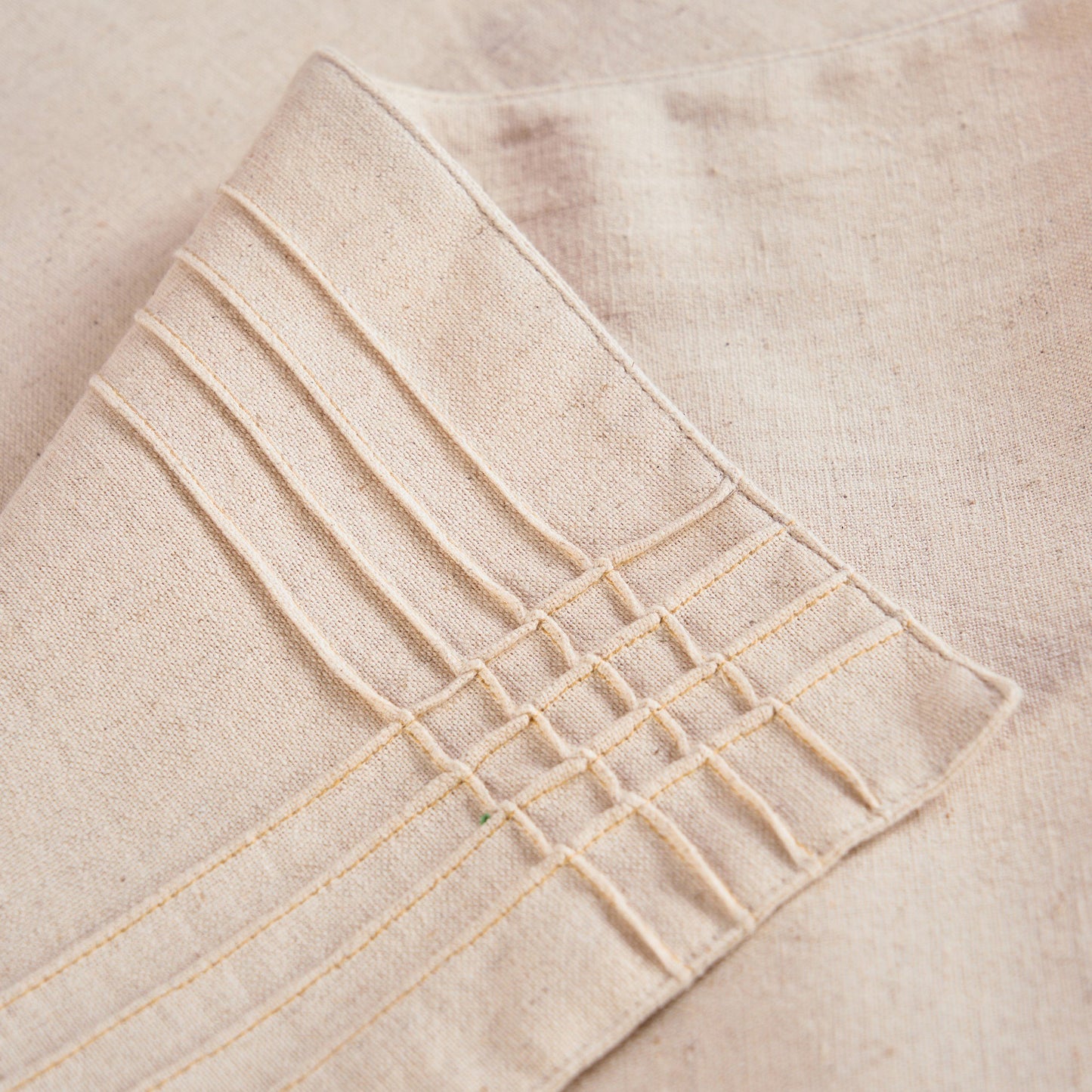 AMOUR - Solid Beige linen cotton table runner with pintuck border, sizes available