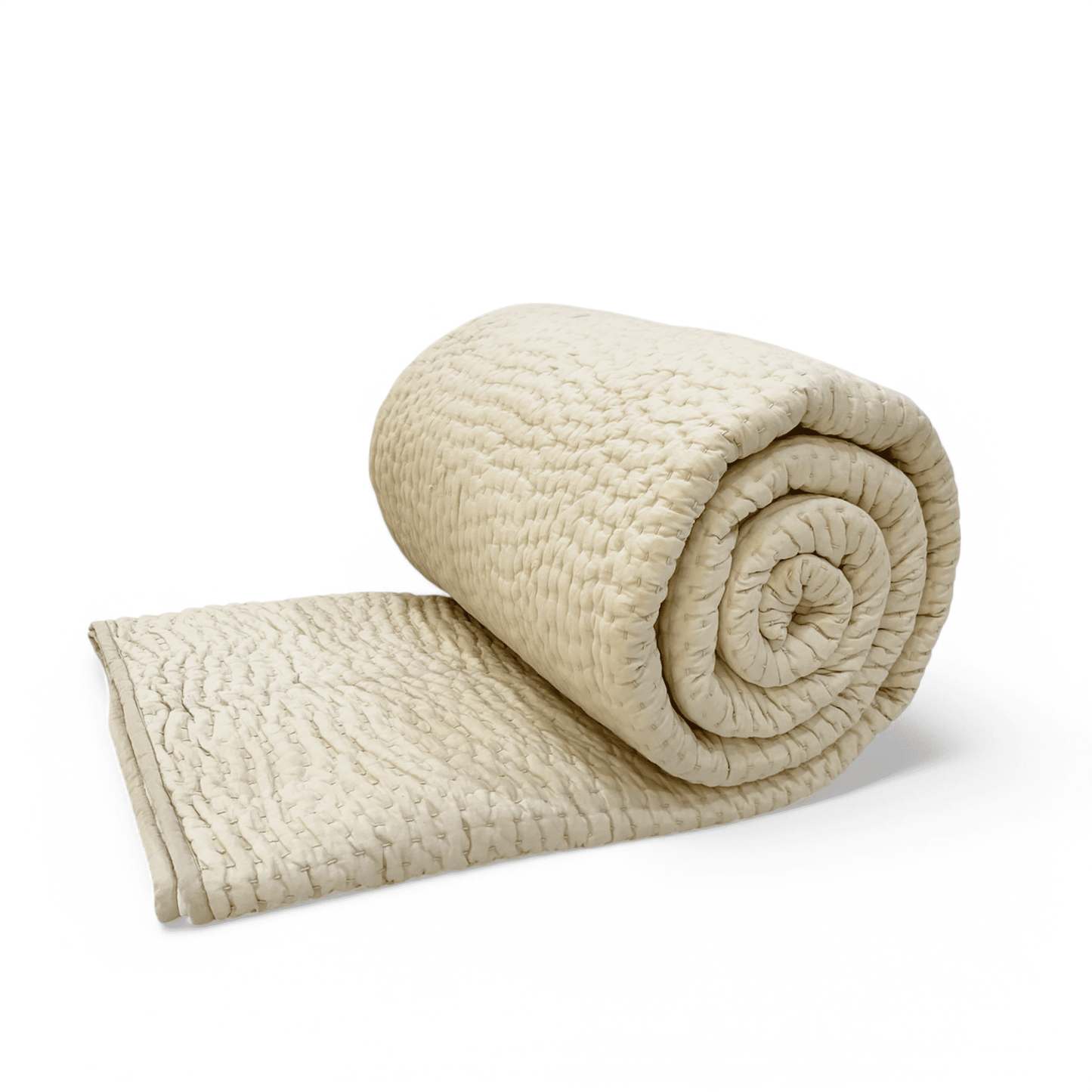 SANDSTONE colour handmade Kantha cotton Quilted bed set, Sizes available