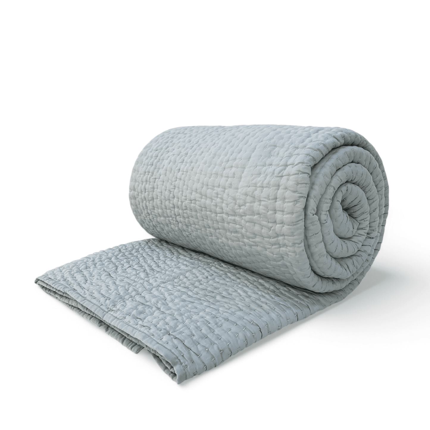 DUCK EGG colour Kantha cotton quilted bed sets, Sizes available