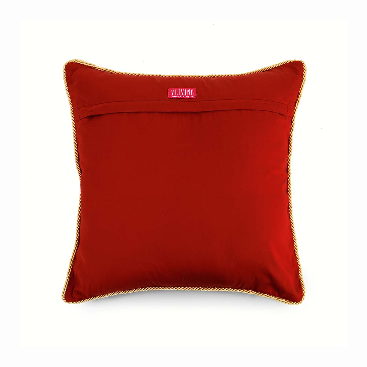 Christmas pillow cover, red and gold, script, merry Christmas, quilted, embroidered cushion cover