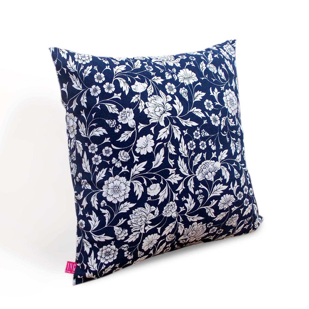 Indigo- Kalamkari print cushion cover, cotton pillow cover