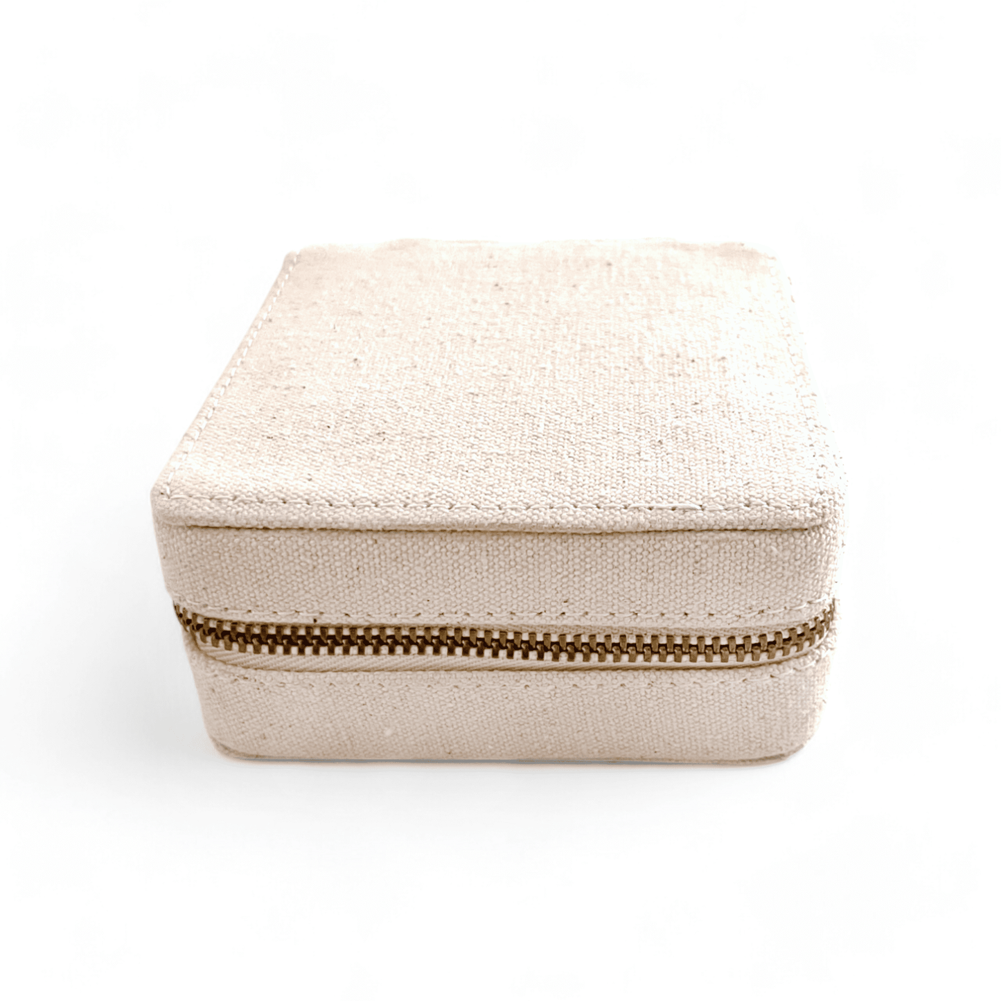 Natural Canvas Small Square box with 2 linen pouches