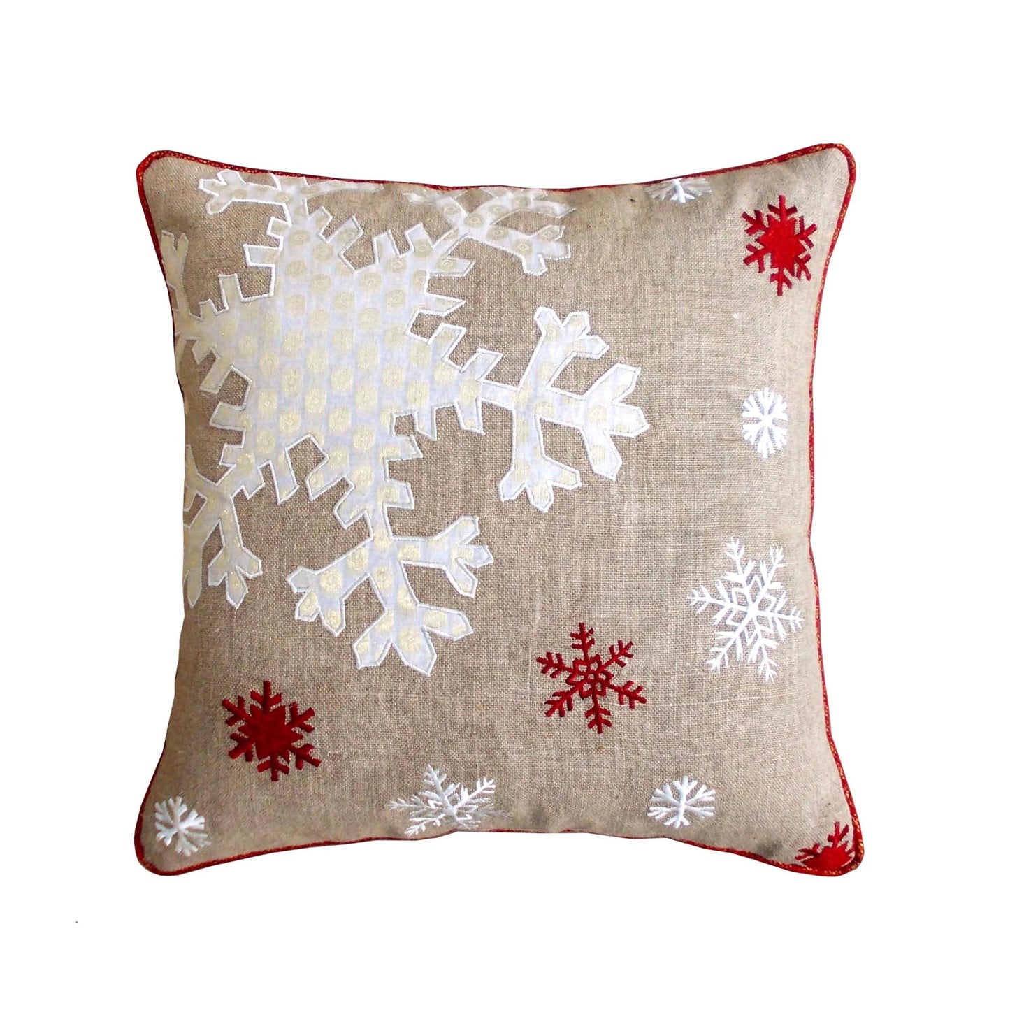 Christmas snowflake cushion cover, linen pillow cover - Vliving