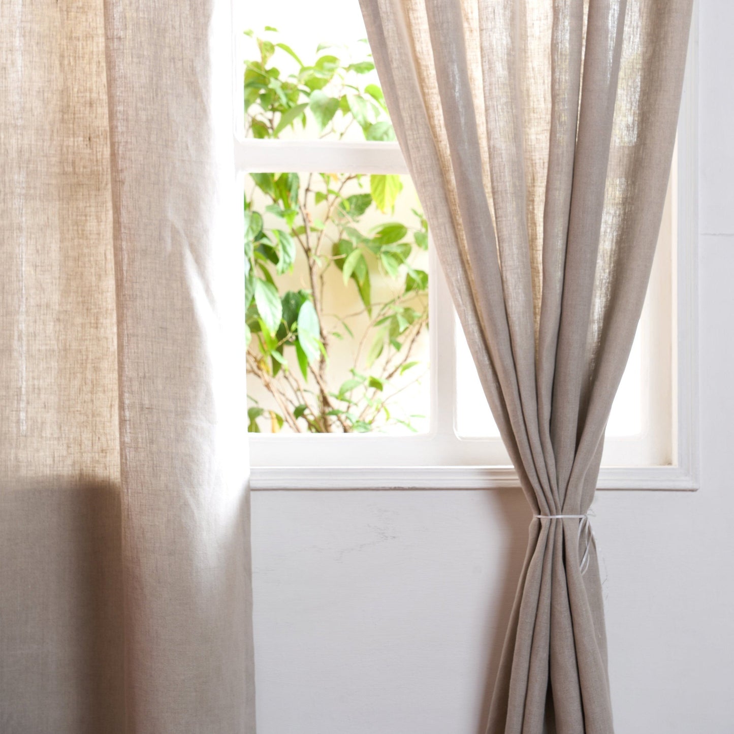 Natural colour pure LINEN curtain Panel, sizes available