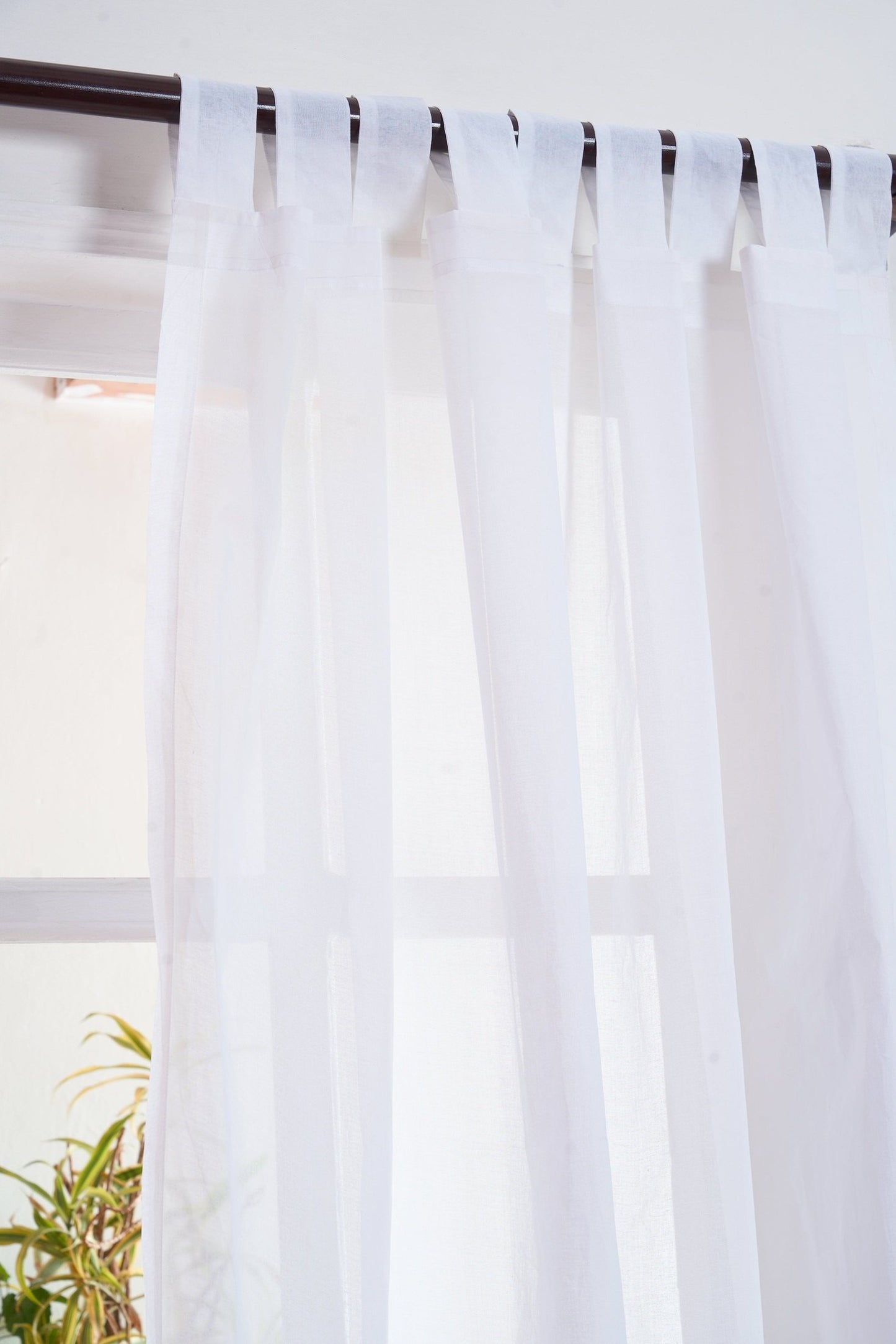 Curtain, white sheer cotton organdy, window panel, home decor, sizes available