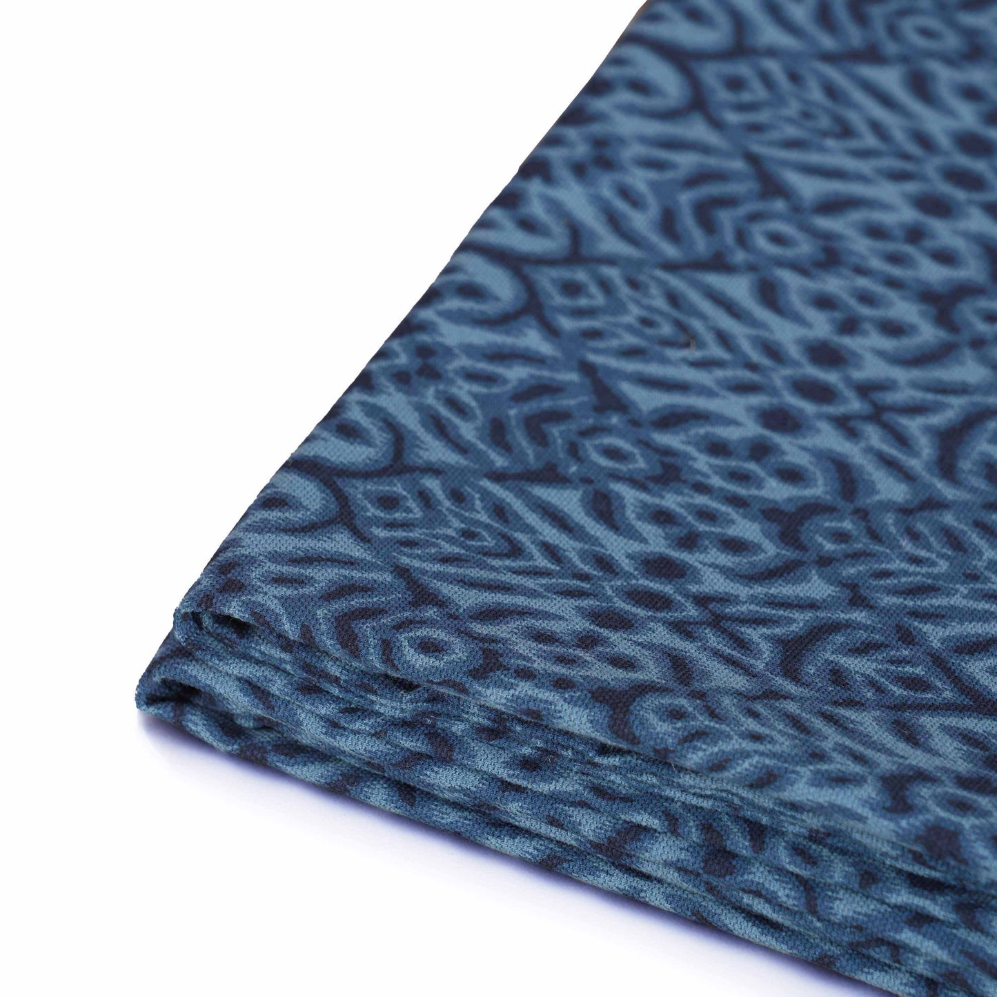 Ikat Print Indigo Blue Cotton Duck Tablecloth – Multiple Sizes