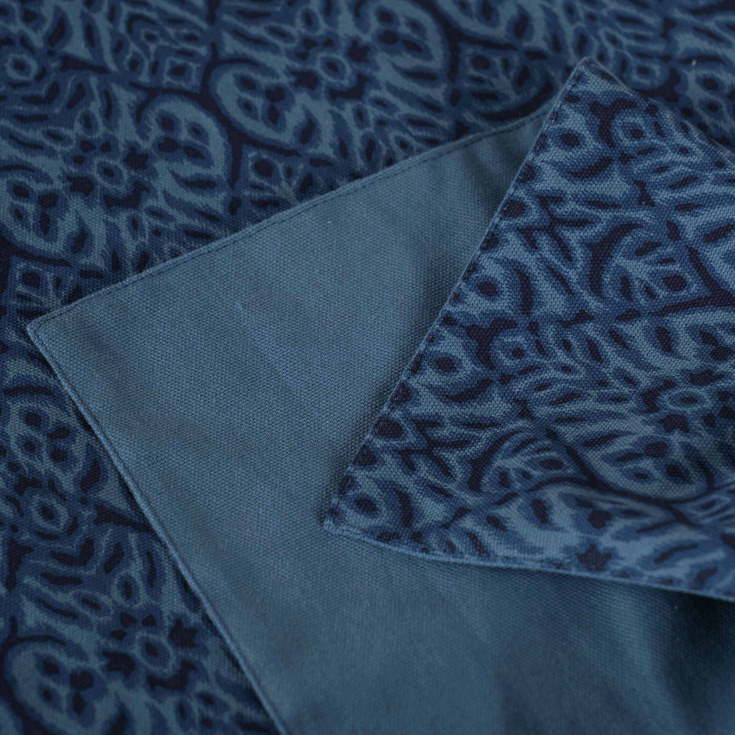Ikat Print Indigo Blue Cotton Duck Table Runner – Sizes available