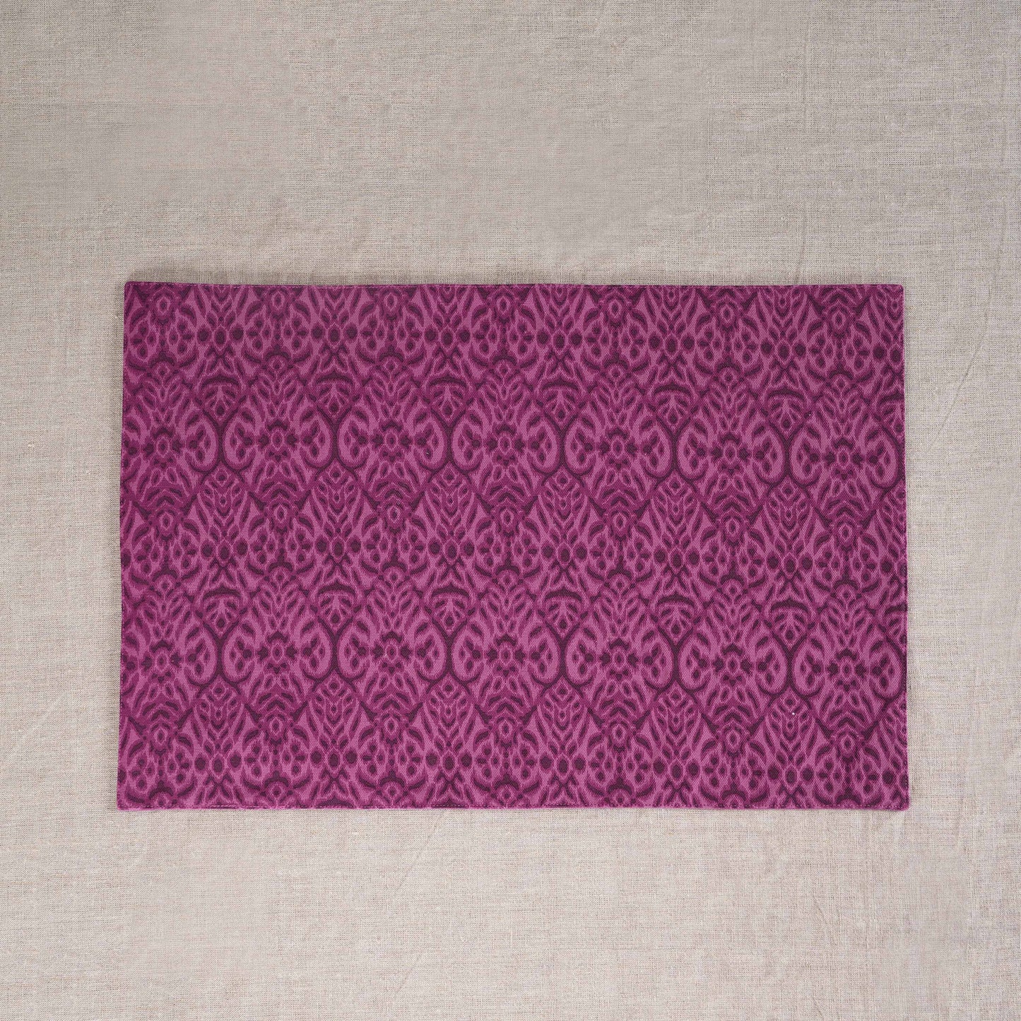 Ikat Print Plum Cotton Duck Placemats – Sets of 2, 4 & 6