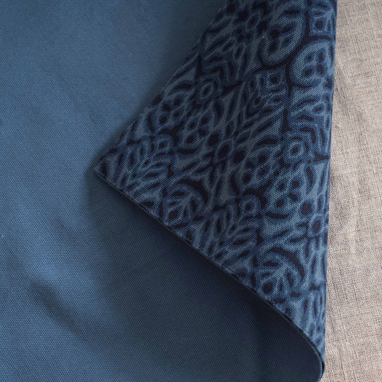 Ikat Print Indigo Blue Cotton Duck Placemats – Sets of 2, 4 & 6