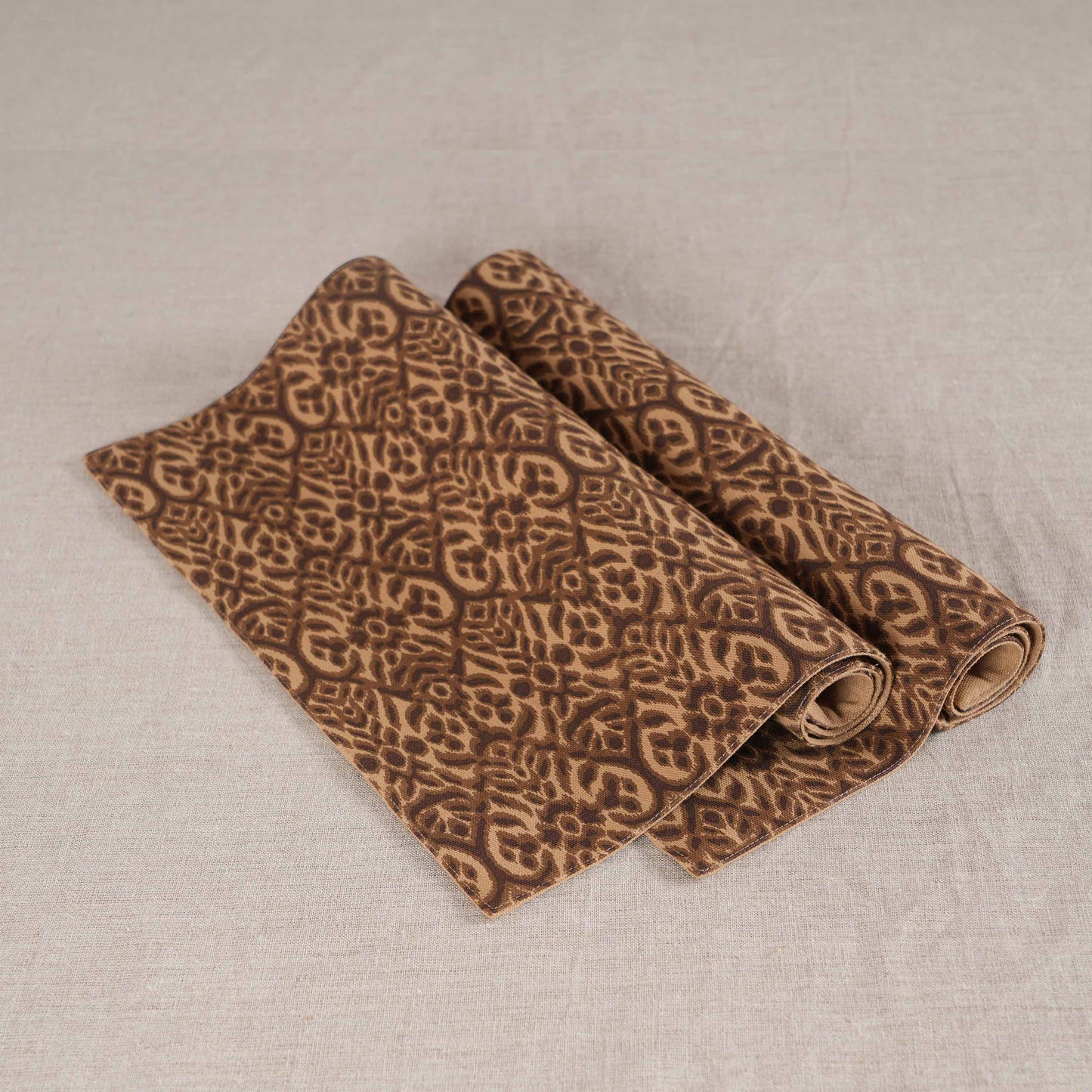 Ikat Print Beige Cotton Duck Placemats – Sets of 2, 4 & 6