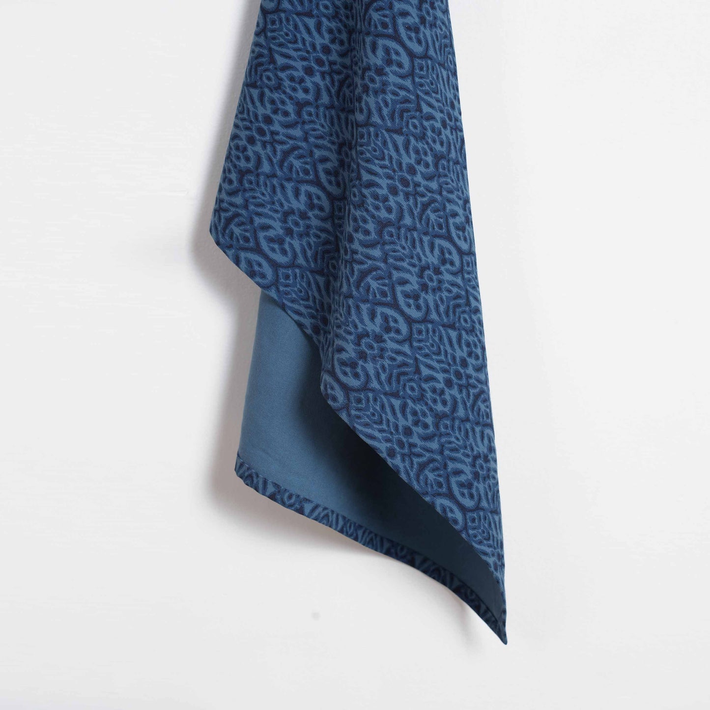 Ikat Print Indigo Blue Cotton Duck Kitchen Towel – 20x28 inches