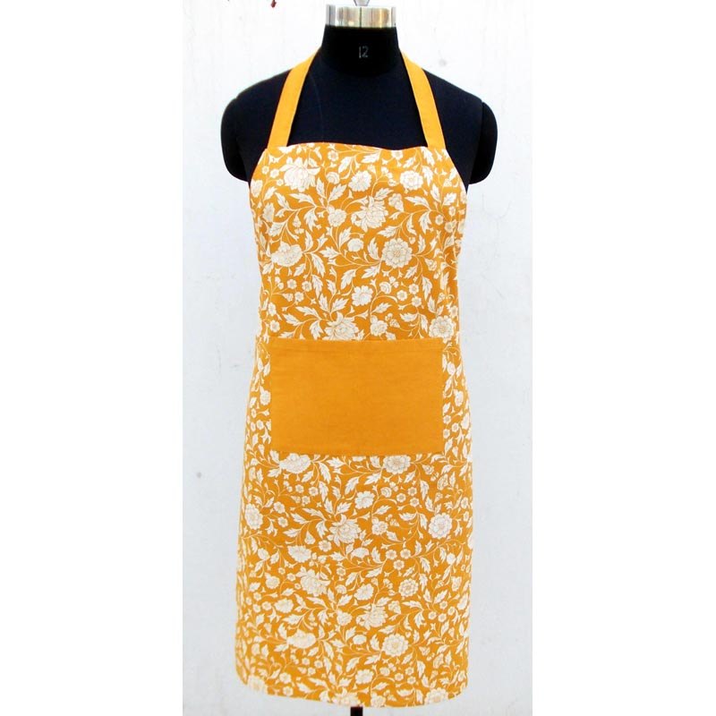 Yellow - Kalamkari kitchen Apron