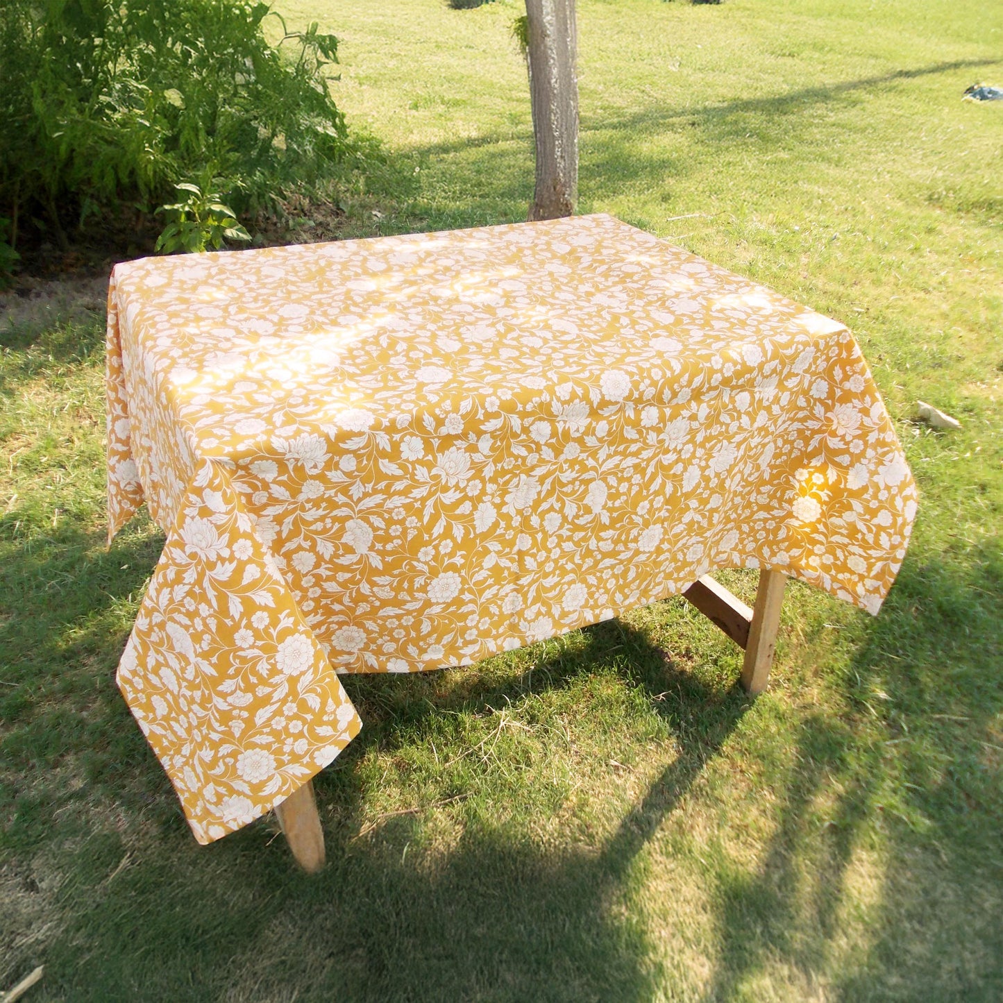 Yellow- Kalamkari Table cover