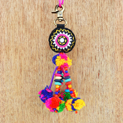 Multicolor tassel, handmade, boho bag charm, tribal, bohemian tassel