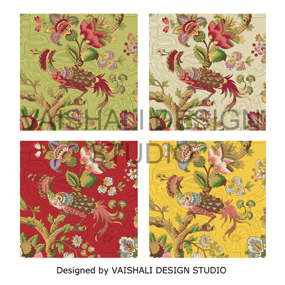 Persian patterns, printable coasters, set of 4 designs, 3.8" x 3.8"