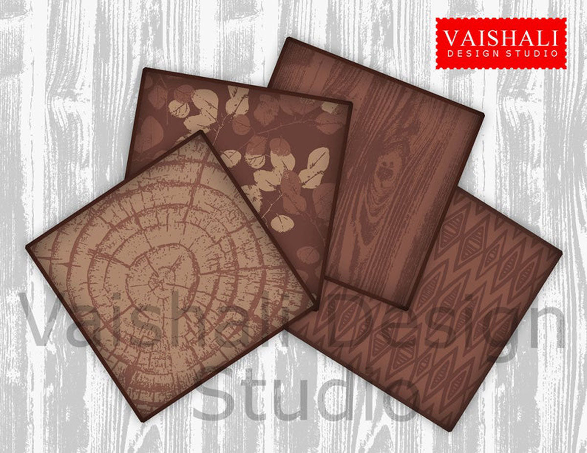 Wooden texture, printable coasters, set of 4 designs, 3.8"X3.8"