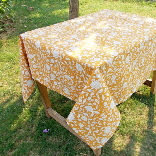Yellow- Kalamkari Table cover