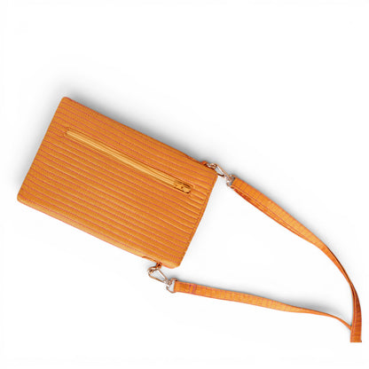 Tangerine Quilted Faux Silk Crossbody Small Sling Bag – Adjustable Strap | 5X8 inches