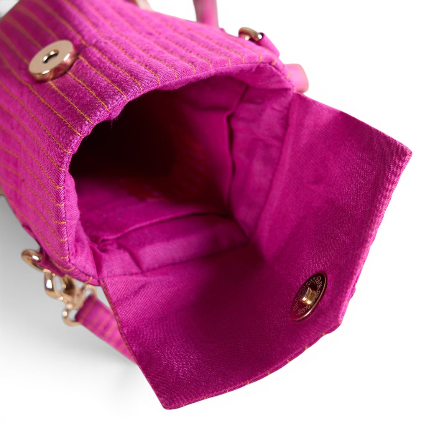 Hot Pink Quilted Faux Silk Crossbody Small Sling Bag – Adjustable Strap | 5X8 inches