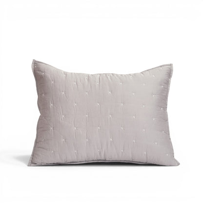 Concrete Grey 300TC Fine Cotton Quilted Bed Set – Diamond Pattern Tuck Quilting