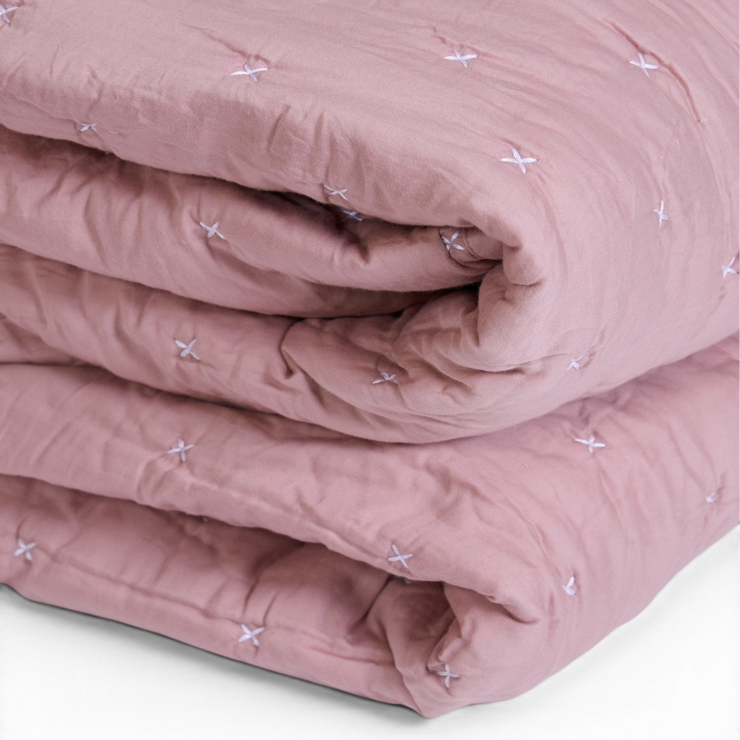 Old Rose 300TC Fine Cotton Quilt – Diamond Pattern Tuck Quilting