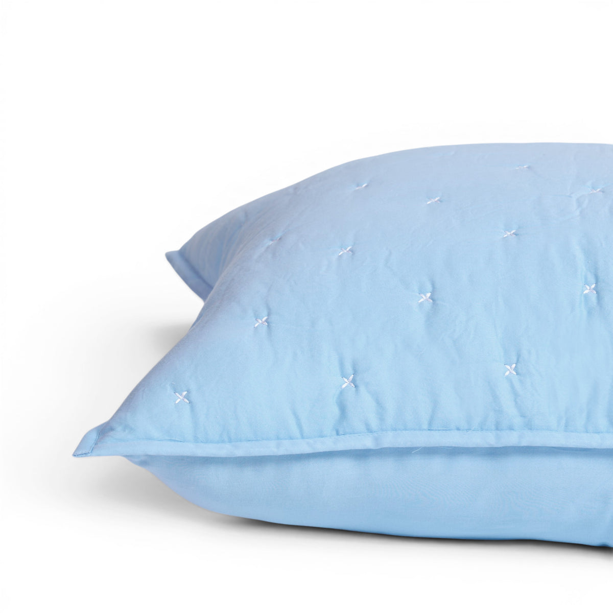 Sky Blue 300TC Fine Cotton Quilted Pillow Case