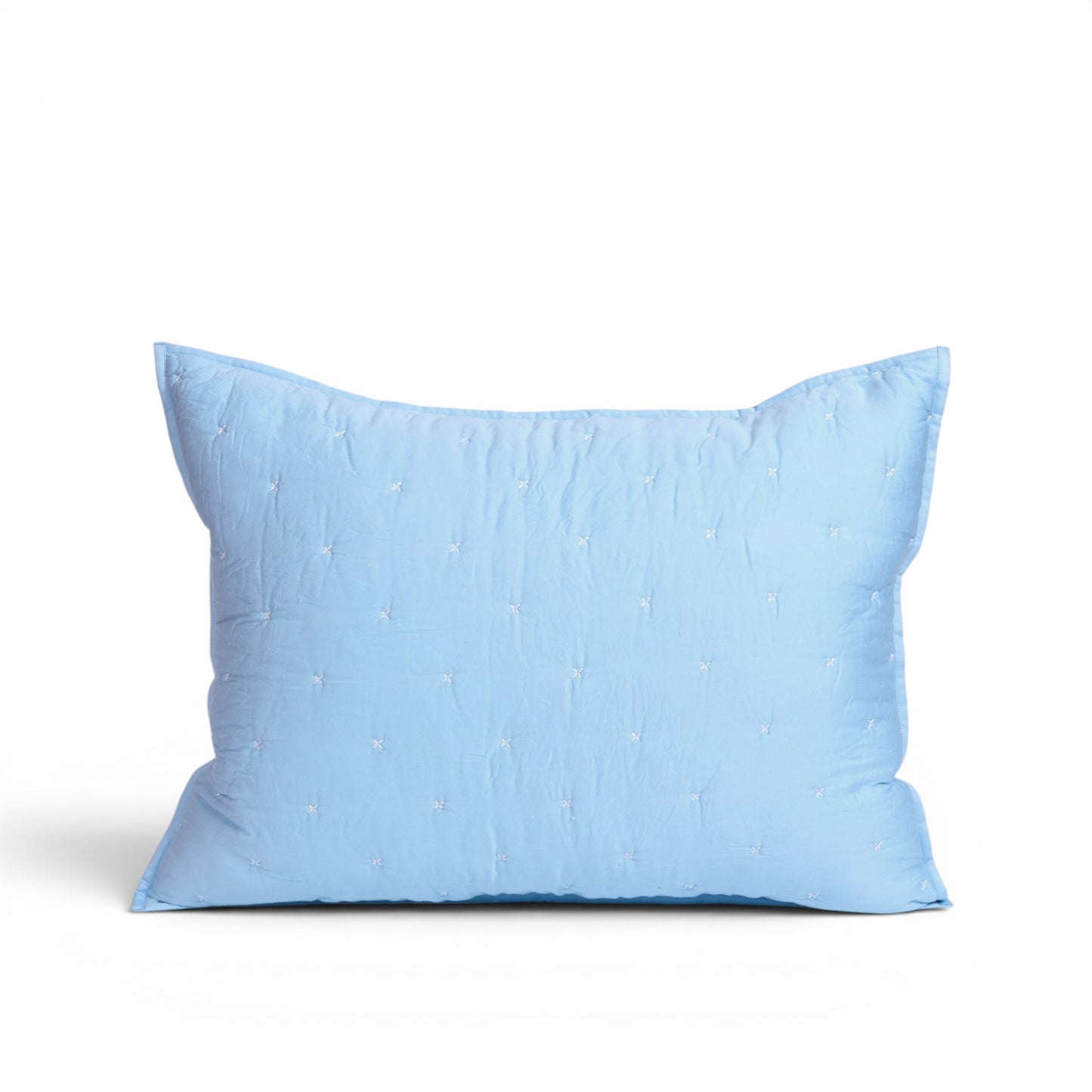 Sky Blue 300TC Fine Cotton Quilted Bed Set – Diamond Pattern Tuck Quilting