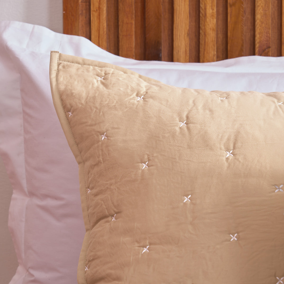 Beige 300TC Fine Cotton Quilted Pillow Case