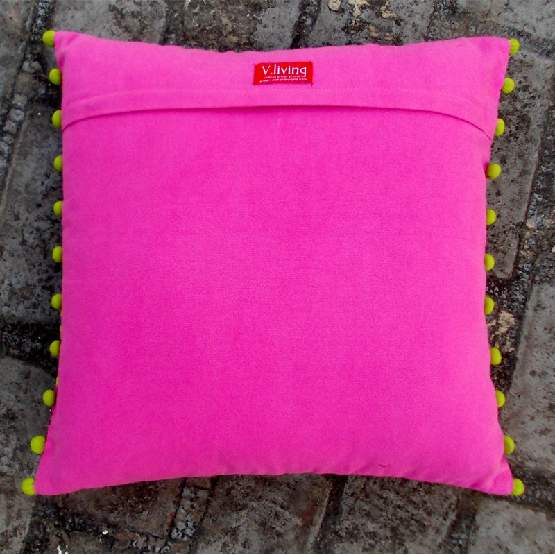 Stylized Floral Pink - Embroidery Cushion Cover
