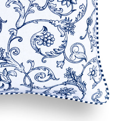 Blue Swirl print pillow cover, cotton cushion cover