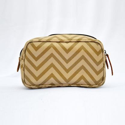 Beige laminated toiletry bag, make up or cosmetic bag