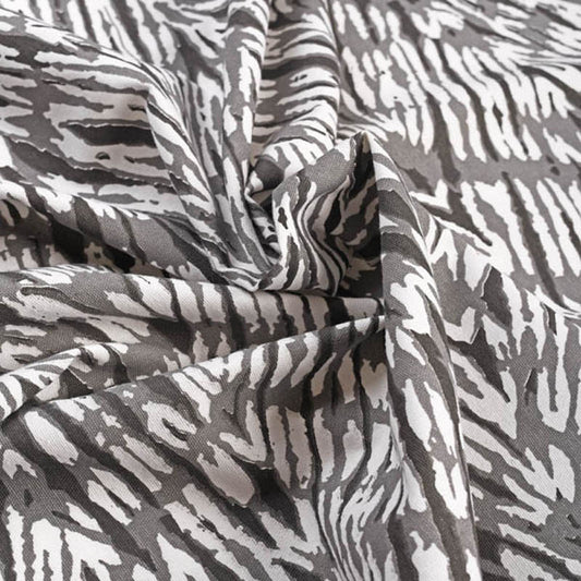 Grey printed fabric, Shibori pattern, 100% cotton duck, by the metre, tie dye print, chevron pattern