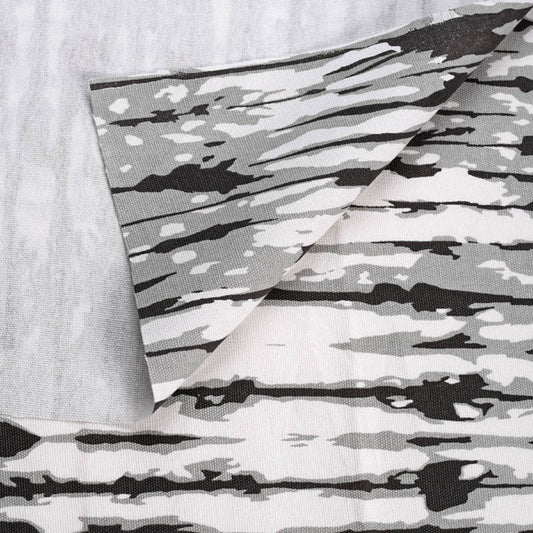 Grey printed fabric, Shibori pattern, 100% cotton duck, by the metre, tie dye print, stripe pattern