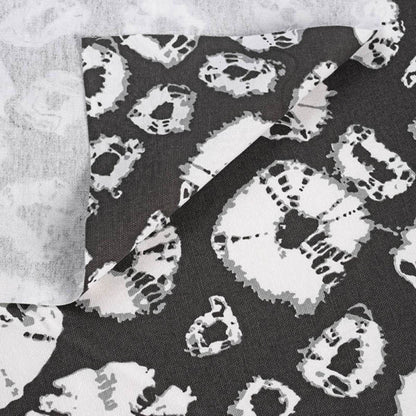 Grey printed fabric, Shibori pattern, 100% cotton duck, by the metre, tie dye print, diamond pattern