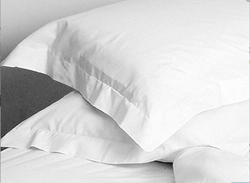 200TC, white premium cotton percale pillow cover - sold in pairs