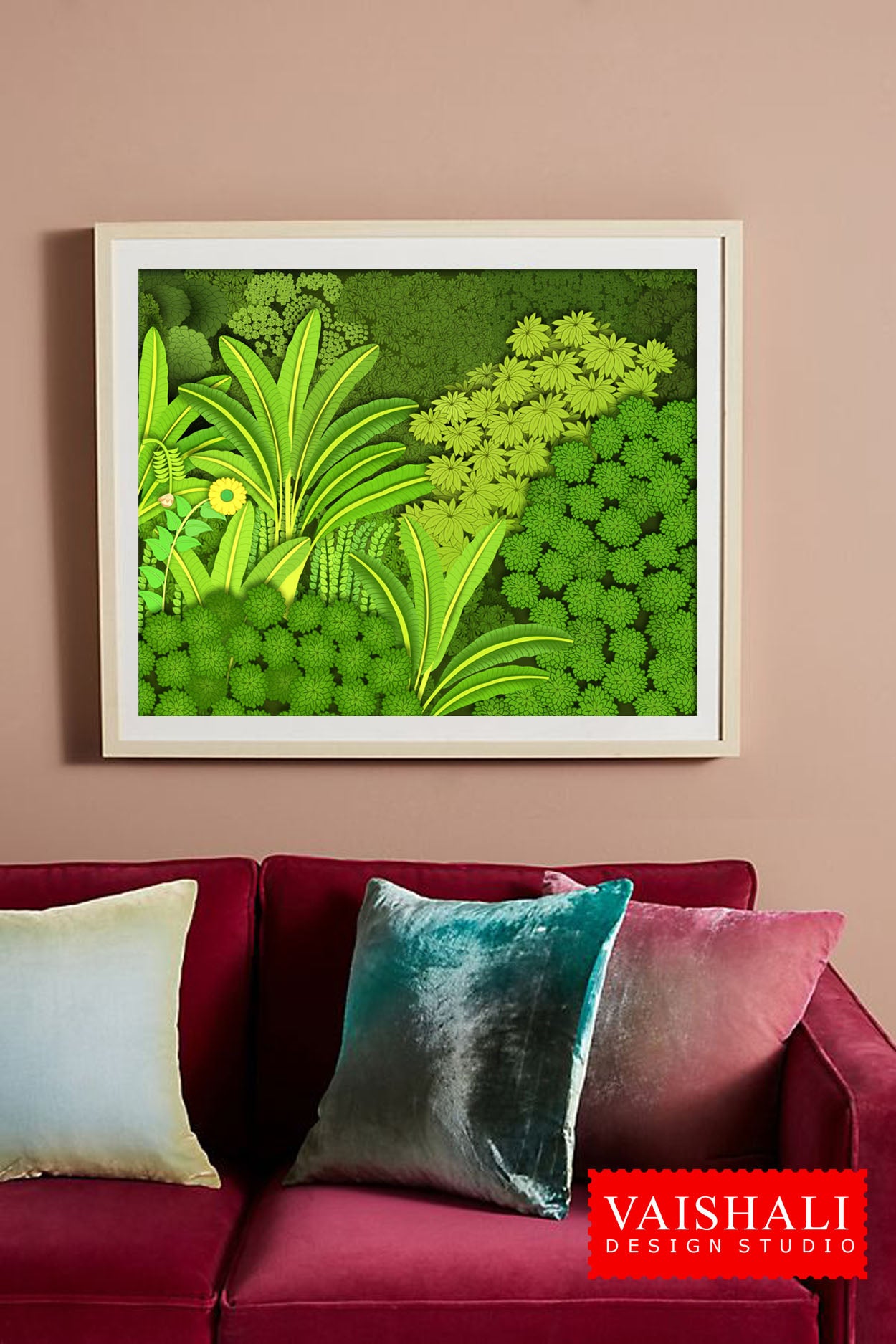 Wall art, jungalow, home decor, pichhwai,  Digital download, botanical print, 8X10 inches
