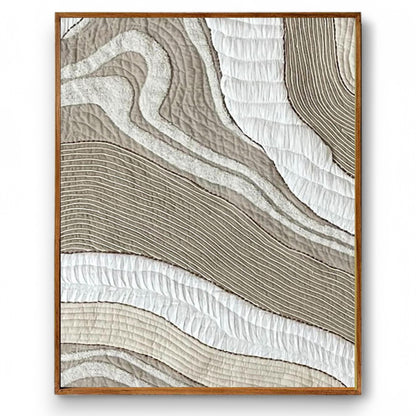 LARGE Quilted Textile WALL ART, Natural tone