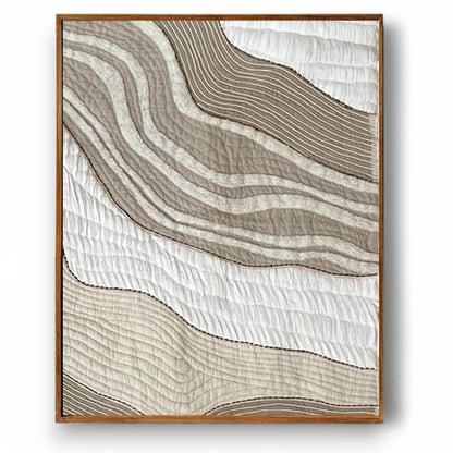 LARGE Quilted Textile WALL ART, Natural tone