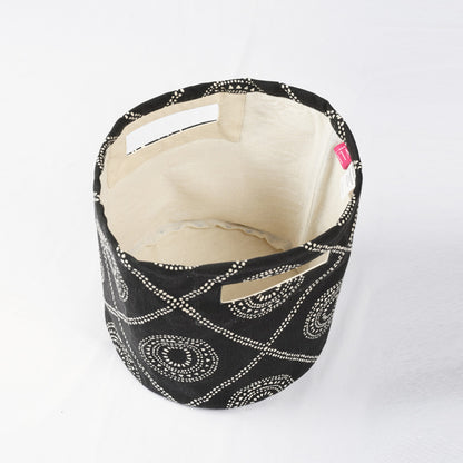 Canvas storage basket, hamong print in black and white, sizes available