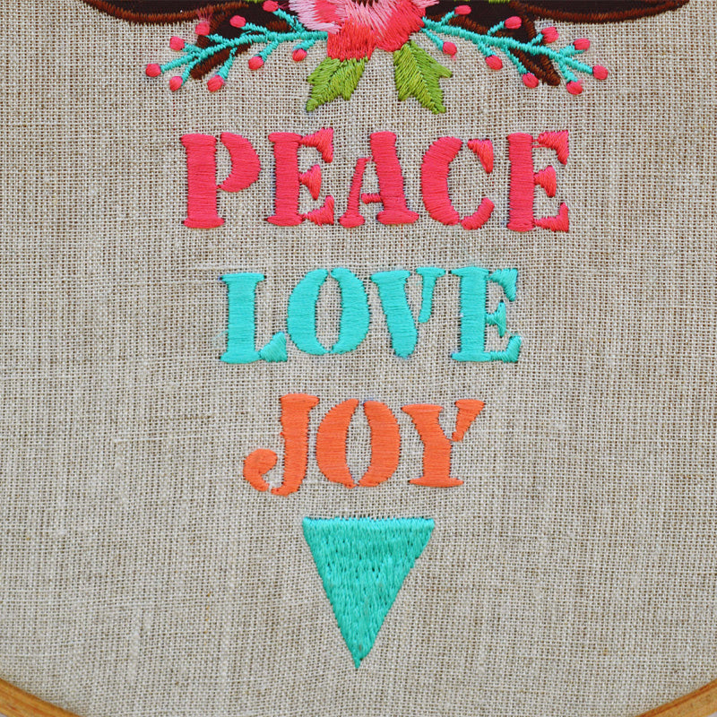 Christmas Embroidery Hoop, linen with multi colors, holiday gift, christmas words.