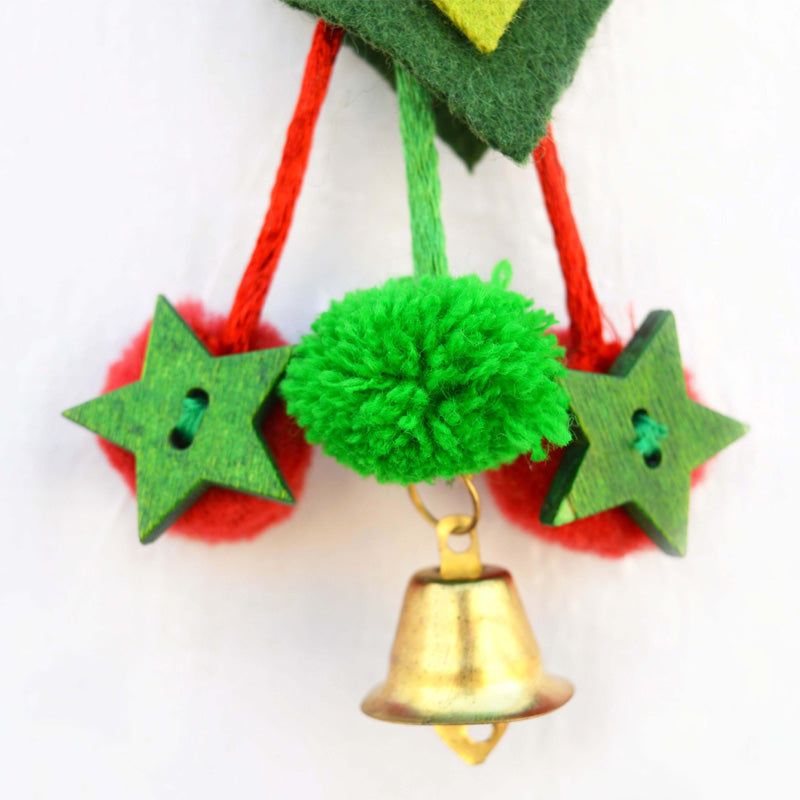 Christmas ornament, holly leaves, tassel, handmade, holiday charm