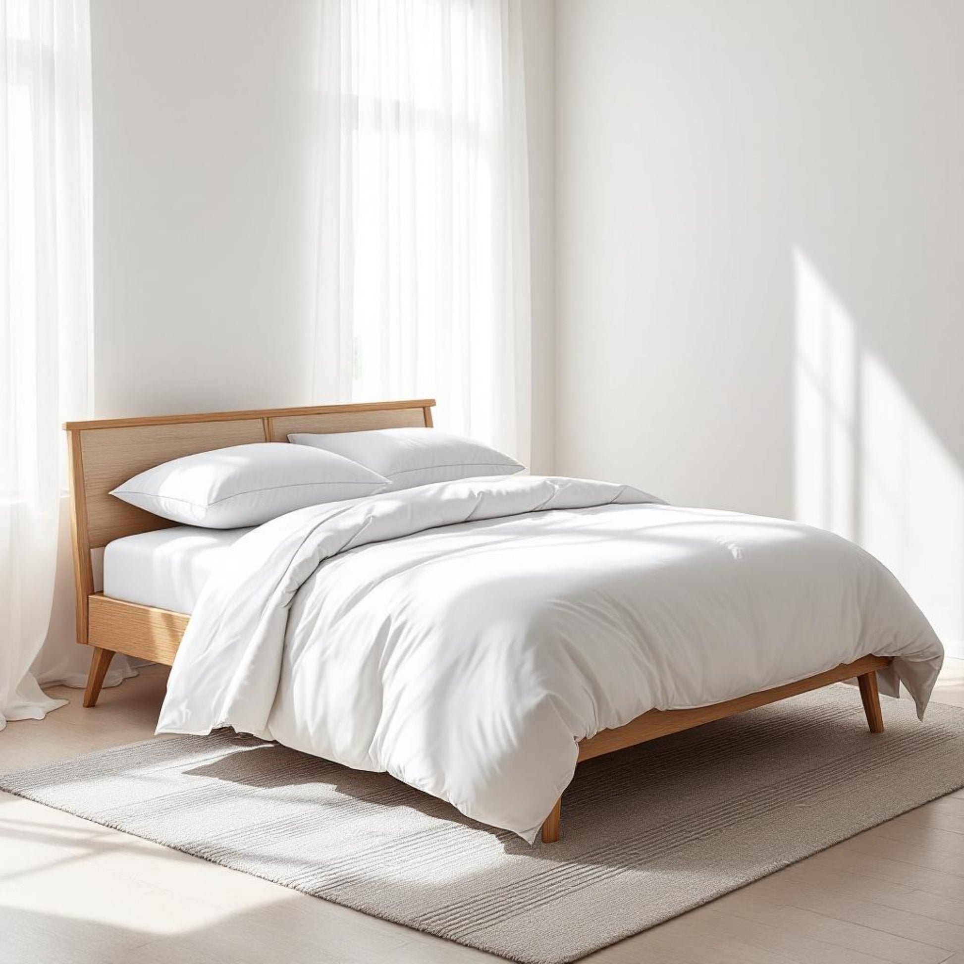 300TC Duvet cover, white premium cotton satin